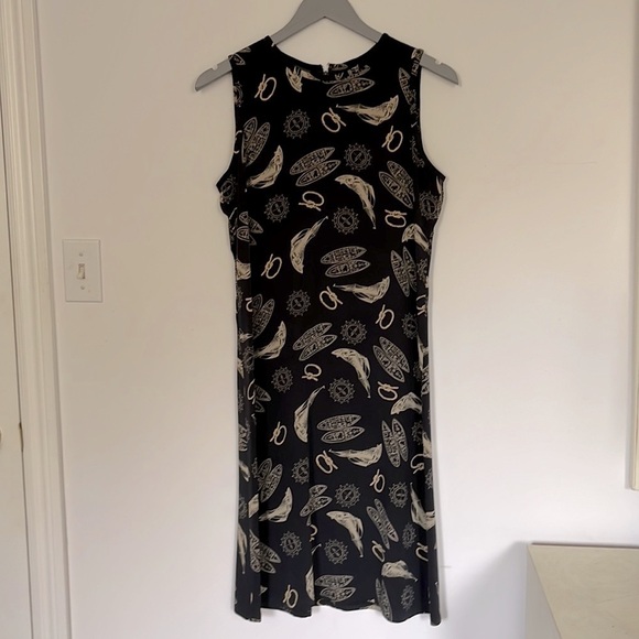 Lauren Ralph Lauren Silk Nautical Blue and White Midi Dress, size 4 - Picture 2 of 4